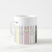Cute Retro Colorful Llamas Koffiemok (Voorkant links)