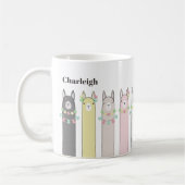 Cute Retro Colorful Llamas Koffiemok (Links)