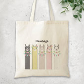 Cute Retro Colorful Llamas Tote Bag
