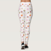 Cute Retro Cupcakes Sweet Dessert Cake Patroon Leggings (Achterkant)