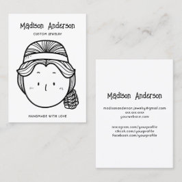 Cute Retro Dames Oorbellen Display Business Card Visitekaartje
