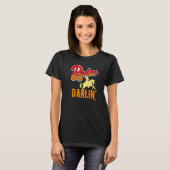 Cute Retro Distress Rodeo Darlin' Horse & Bull G T-shirt (Voorkant volledig)