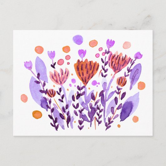 Cute retro-doodle bloemen briefkaart (Voorkant)
