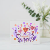 Cute retro-doodle bloemen Paaskaart Feestdagenkaart (Staand voorkant)