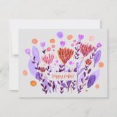 Cute retro-doodle bloemen Paaskaart Feestdagenkaart (Voorkant)