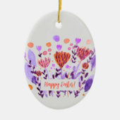 Cute retro-doodle bloemen Pasen Keramisch Ornament (Voorkant)