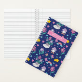 Cute Retro Doodle Flower Pattern Girly Floral Notitieboek (Binnen)