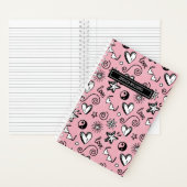 Cute Retro Doodle Hart Ster Liefde Spiraal Patroon Notitieboek (Binnen)