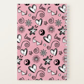Cute Retro Doodle Hart Ster Liefde Spiraal Patroon Notitieboek (Achterkant)