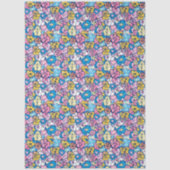 Cute Retro Doodle Hearts Love Artistic Pattern  Tissuepapier (Voorkant)