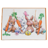Cute retro  Easter bunnies Groot Cadeauzakje (Voorkant)