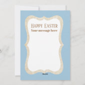Cute retro Easter bunny add message card Feestdagenkaart (Achterkant)