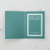 Cute retro Easter bunny add message Feestdagen Kaart (Binnen)