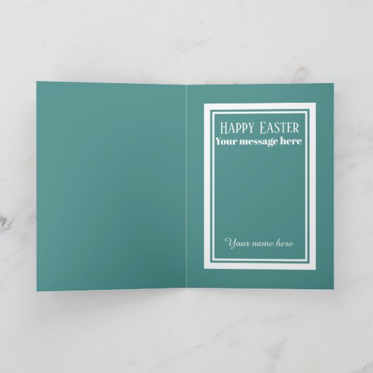 Cute retro Easter bunny add message Feestdagen Kaart (Binnen)