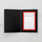 Cute retro Easter bunny add message Feestdagen Kaart (Binnen)