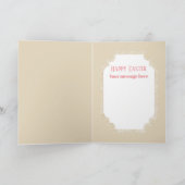 Cute retro  Easter bunny add message Feestdagen Kaart (Binnen)