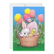 Cute retro  Easter bunny add message