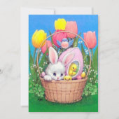 Cute retro Easter bunny add message Feestdagenkaart (Voorkant)