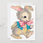 Cute retro Easter bunny add message Feestdagenkaart (Voorkant)