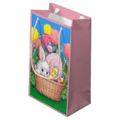 Cute retro  Easter bunny party Klein Cadeauzakje (Achterkant Gekanteld)