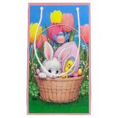Cute retro  Easter bunny party Klein Cadeauzakje (Voorkant)