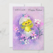 Cute retro Easter chick toevoegen berichtkaart Feestdagenkaart (Voorkant)