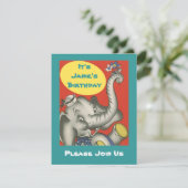 Cute Retro Elephant Uitnodiging van met een derde  (Staand voorkant)