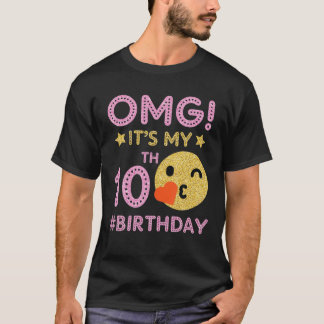 Cute Retro Emotion Face OMG Het is mijn 10e B T-shirt