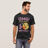 Cute  Retro Emotion Face OMG Het is mijn 6e Bi T-shirt (Voorkant volledig)