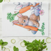 Cute retro esaterbunnies theedoek (Gevouwen)