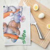 Cute retro esaterbunnies theedoek (Quarter Fold)