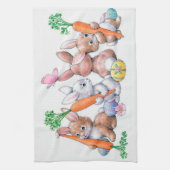 Cute retro esaterbunnies theedoek (Verticaal)