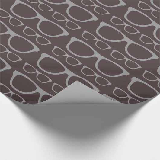 Cute Retro Eyeglass Hipster Cadeaupapier (Hoek)