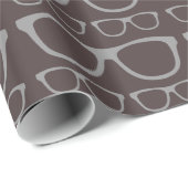 Cute Retro Eyeglass Hipster Cadeaupapier (Rol Hoek)