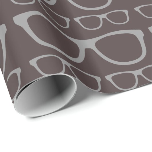 Cute Retro Eyeglass Hipster Cadeaupapier (Rol Hoek)