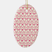 Cute Retro Eyeglass Hipster Keramisch Ornament (Rechts)