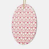 Cute Retro Eyeglass Hipster Keramisch Ornament (Links)