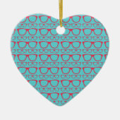 Cute Retro Eyeglass Hipster Keramisch Ornament (Voorkant)