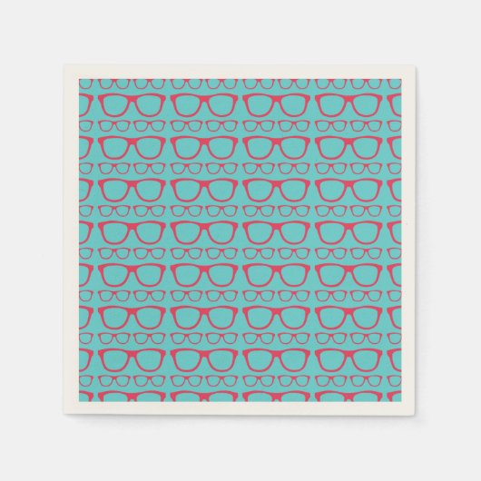 Cute Retro Eyeglass Hipster Servet (Voorkant)