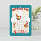 Cute Retro Feel Easter Crawfish Boil Kaart (Staand voorkant)