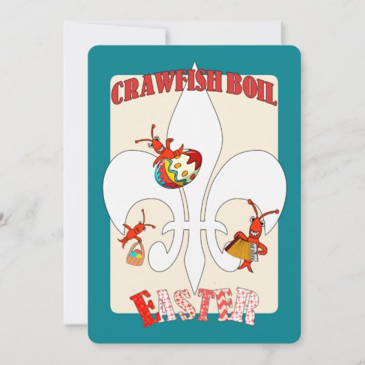 Cute Retro Feel Easter Crawfish Boil Kaart (Voorkant)