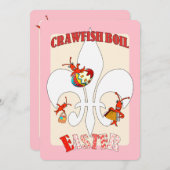 Cute Retro Feel Easter Crawfish Boil (roze) Kaart (Voorkant / Achterkant)