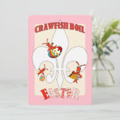 Cute Retro Feel Easter Crawfish Boil (roze) Kaart (Staand voorkant)