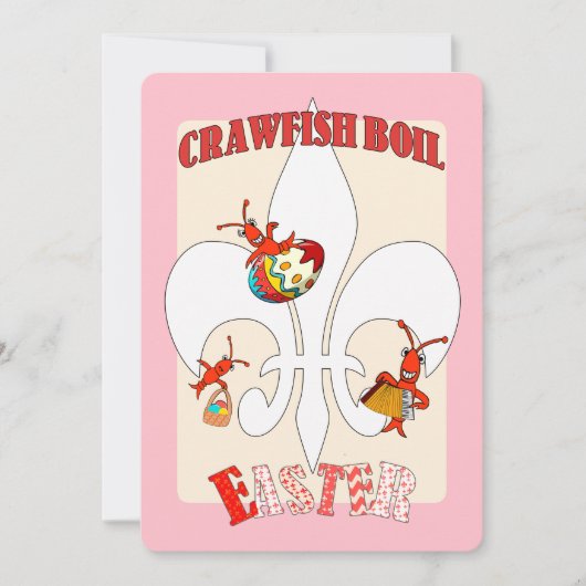 Cute Retro Feel Easter Crawfish Boil (roze) Kaart (Voorkant)