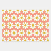 Cute Retro Floral Daisy Pattern Inpakpapier Vel (Voorkant 2)