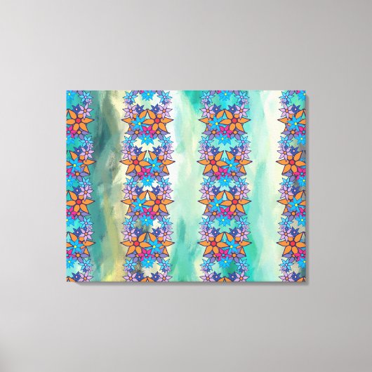 Cute Retro Floral Pattern #3 Canvas Afdruk (Voorkant)