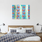 Cute Retro Floral Pattern #3 Canvas Afdruk (Insitu (Slaapkamer))