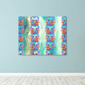 Cute Retro Floral Pattern #3 Canvas Afdruk (Insitu (Houten vloer))