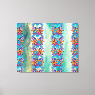 Cute Retro Floral Pattern #3 Canvas Afdruk