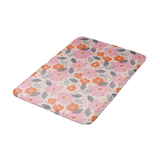 Cute Retro Floral Pattern Badmat (Gekanteld)